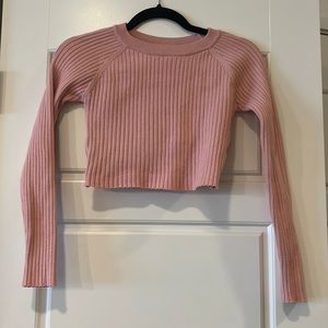 Pink cropped sweater